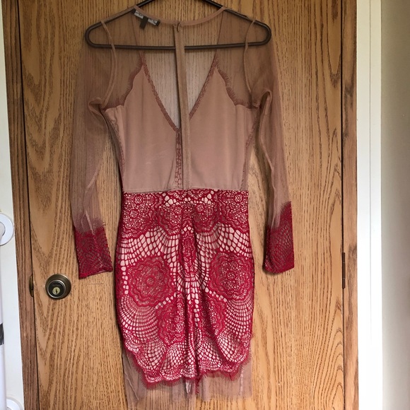 NWOT For Love and Lemons Antigua Mini Dress Red S - Picture 12 of 12